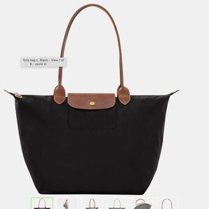 BUNDLE OF TWO: Longchamp Le Pliage Large and Small Totes in Black